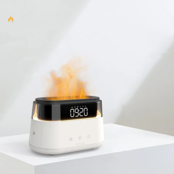 flame-humidifier-with-clock