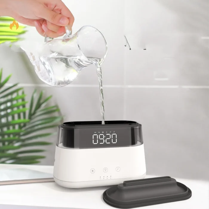 flame-humidifier-with-clock