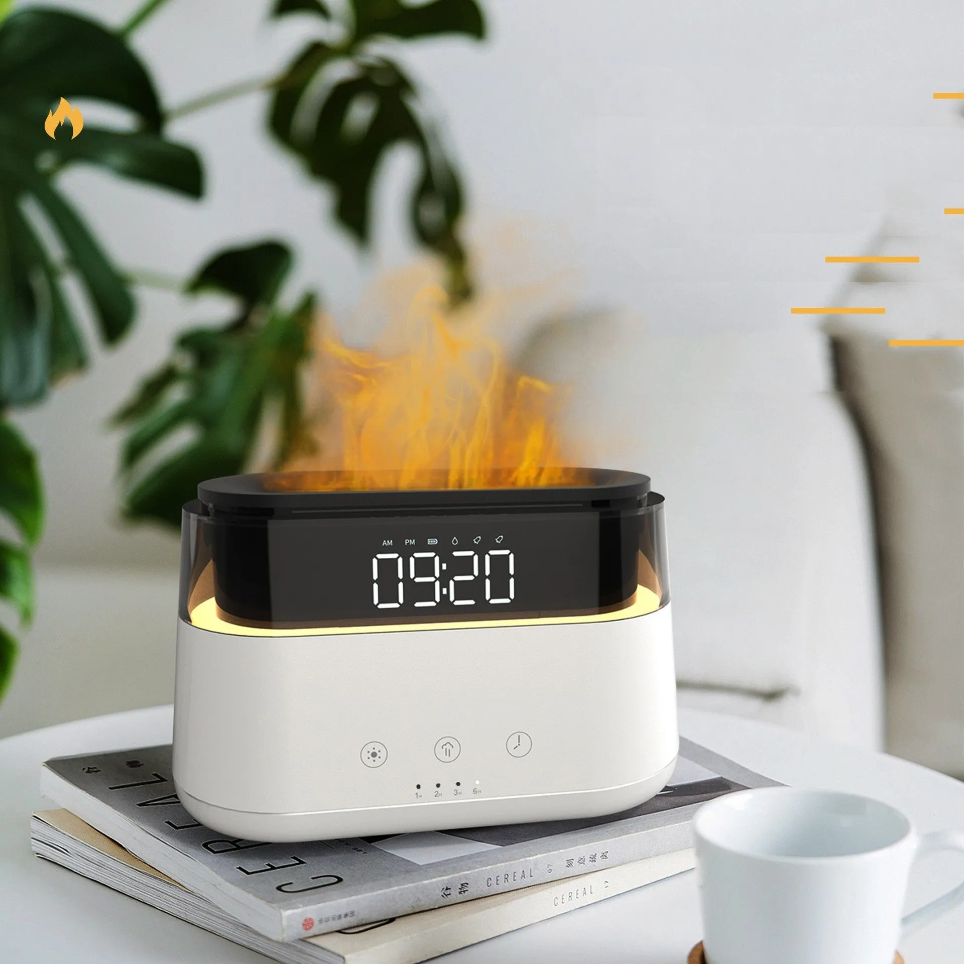 flame-humidifier-with-clock