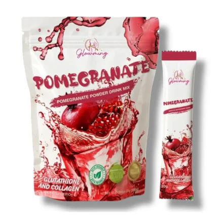 Glowming Pomegranate With Glutathione & Collagen Powder Drink Mix – 20g x 10 Sachets