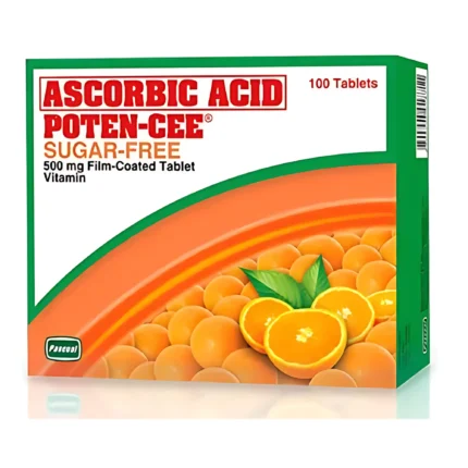 Ascorbic Acid Poten-Cee Sugar-Free 500mg Film-Coated (Vitamin C) Tablets – 100 Tablets