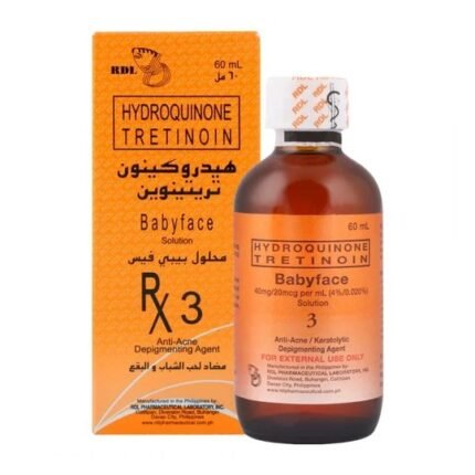 RDL Hydroquinone Tretinoin Babyface Solution Rx 3 – Anti-Acne & Depigmenting Agent